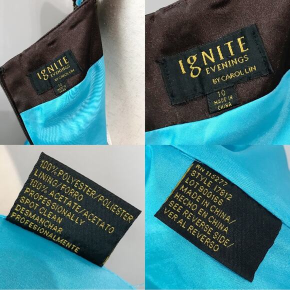 Ignite Evenings by Carol Lin Satin Gown Dress Ruched Cage Open Back Formal - Picture 2 of 16